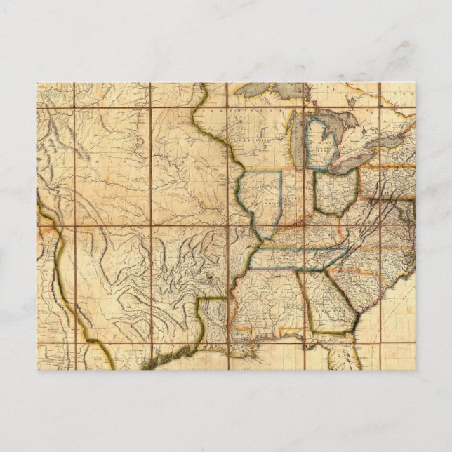 Postal Mapa de los Estados Unidos 3 (Anverso)