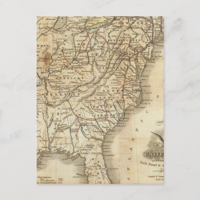 Postal Mapa De Los Estados Unidos 3 (Anverso)