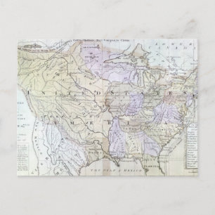 Postal MAPA DE LOS ESTADOS UNIDOS, c1812