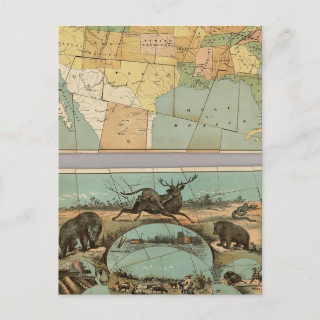 Postal Mapa de los Estados Unidos de América 2 (Anverso)