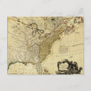 Postal Mapa de los Estados Unidos de América de 1784 por 