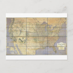 Postal Mapa de los Estados Unidos de América de 1873