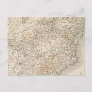Postal Mapa de los Estados Unidos que muestra los asentam