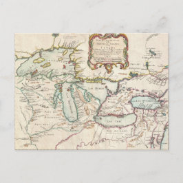Postal Mapa de los Grandes Lagos de Francia