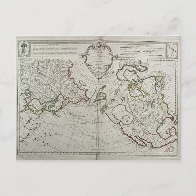 Postal Mapa de los nuevos descubrimientos (Anverso)