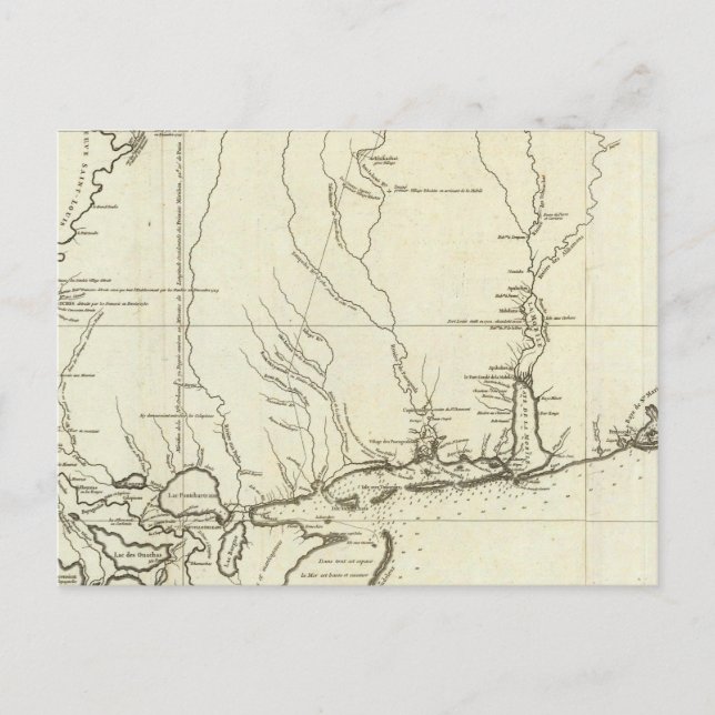 Postal Mapa de Louisiana (Anverso)