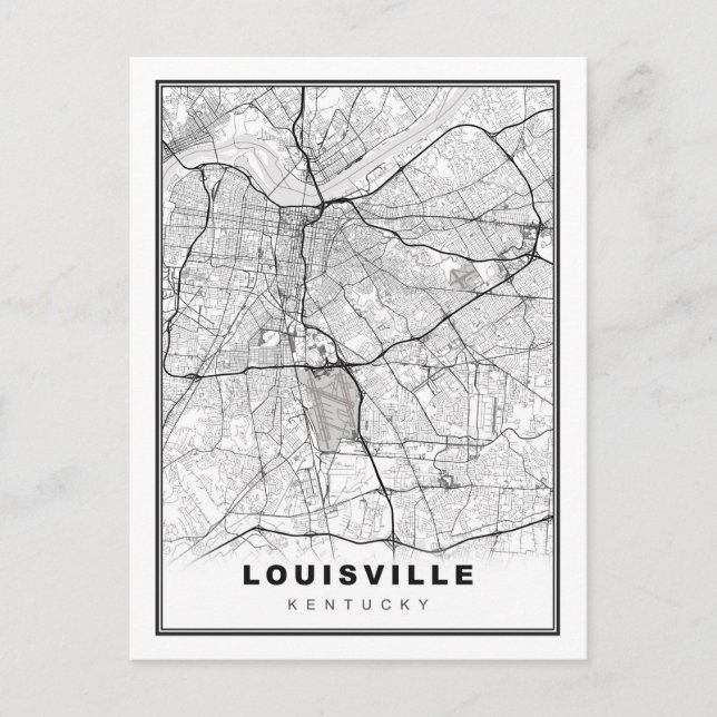 Postal Mapa de Louisville (Anverso)
