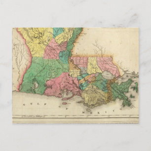 Postal Mapa De Luisiana