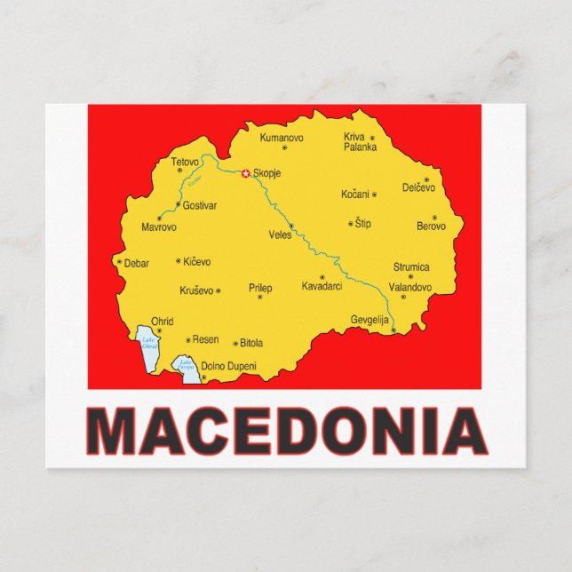 Postal Mapa de Macedonia (Anverso)