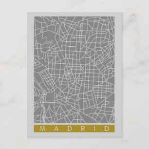 Postal mapa de Madrid