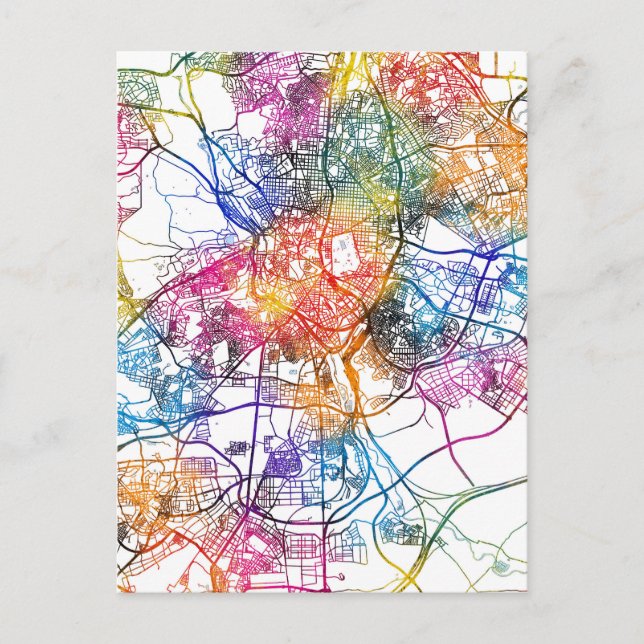 Postal Mapa de Madrid España (Anverso)