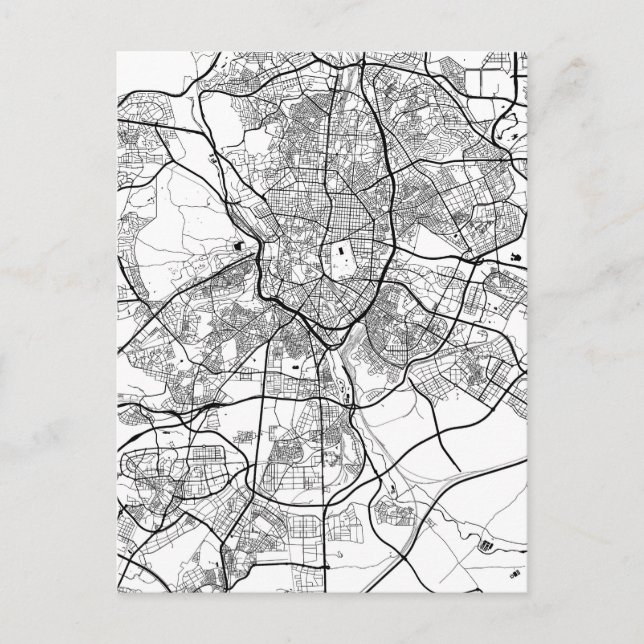 Postal Mapa de Madrid España (Anverso)