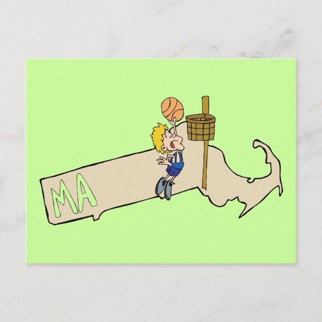 Postal Mapa de MAMÁES de Massachusetts y arte Personaliza (Anverso)