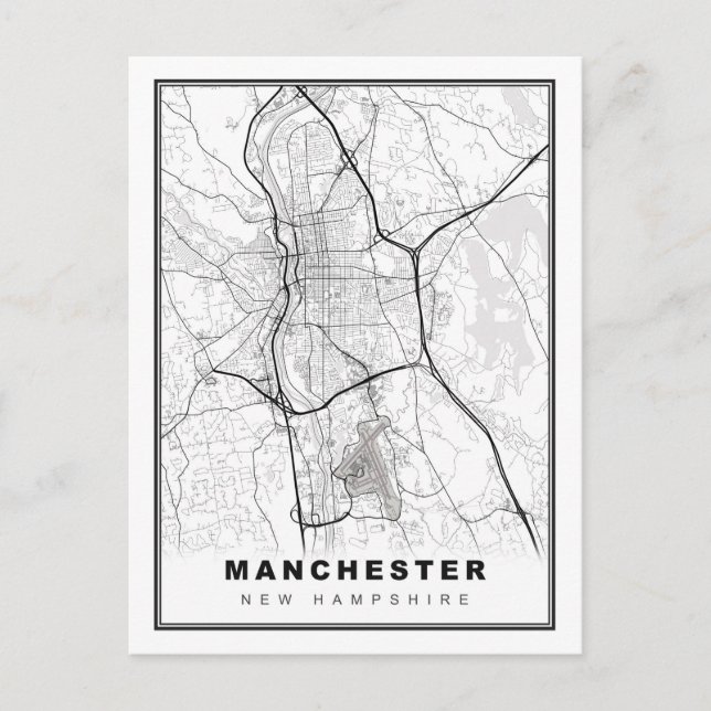 Postal Mapa de Manchester (Anverso)