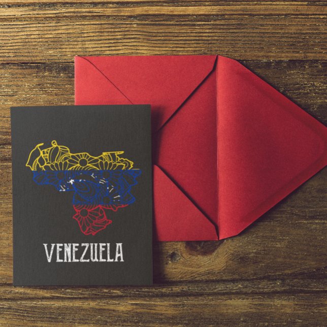 Postal Mapa de Mandala en Venezuela (venezuela mandala map flag postcard)