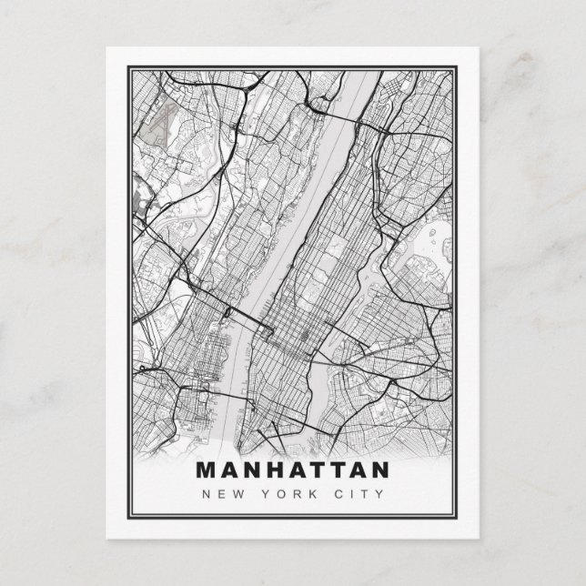Postal Mapa de Manhattan (Anverso)