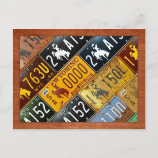 Postal Mapa de matrícula estatal de Wyoming por Design Tu