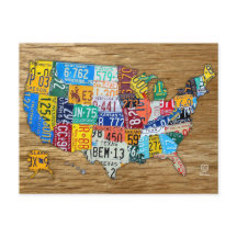 Mapa de matrículas de EE.UU. Viajar 50 estados