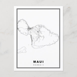 Postal Mapa de Maui