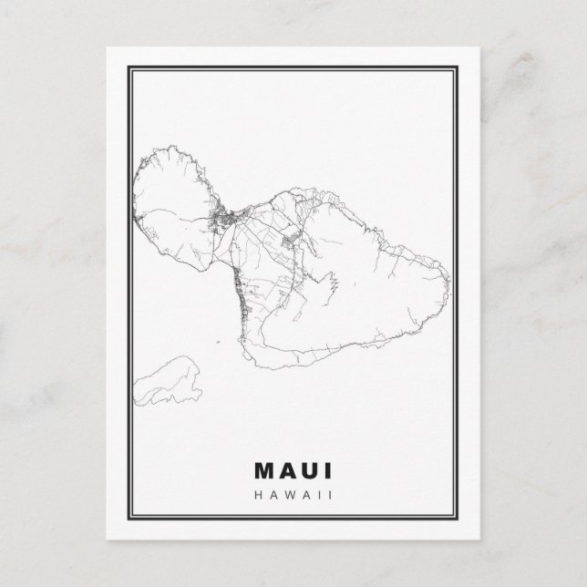 Postal Mapa de Maui (Anverso)