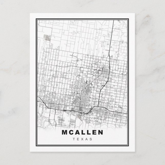 Postal Mapa de McAllen (Anverso)