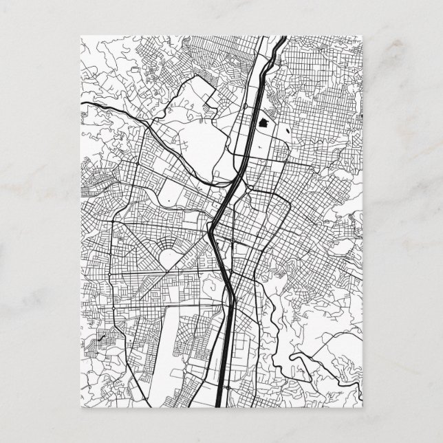 Postal Mapa de Medellín Colombia (Anverso)