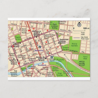 Postal mapa de melbourne city cbd