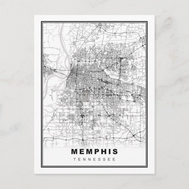 Postal Mapa de Memphis (Anverso)