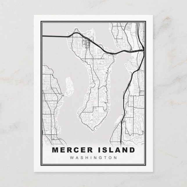 Postal Mapa de Mercer Island (Anverso)