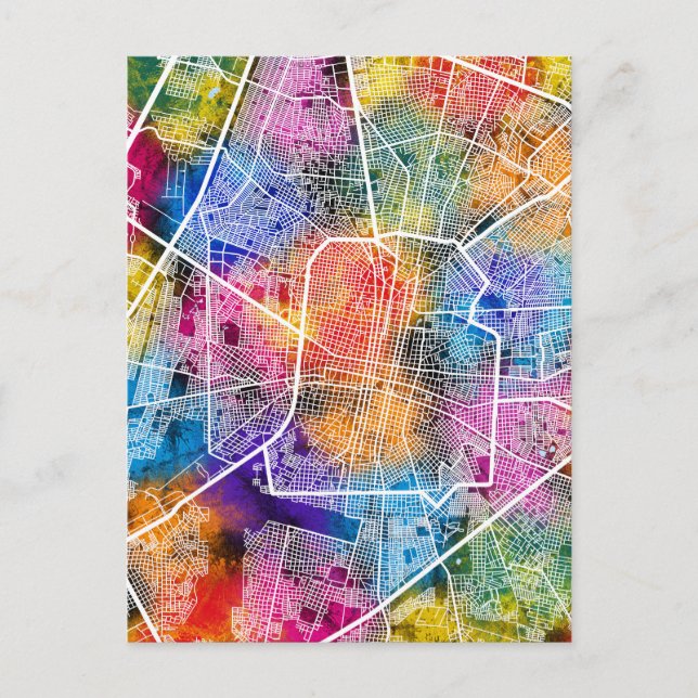 Postal Mapa de Mérida Ciudad de México (Anverso)