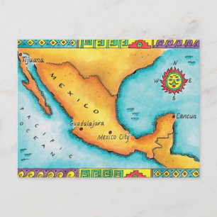 Postal Mapa de México