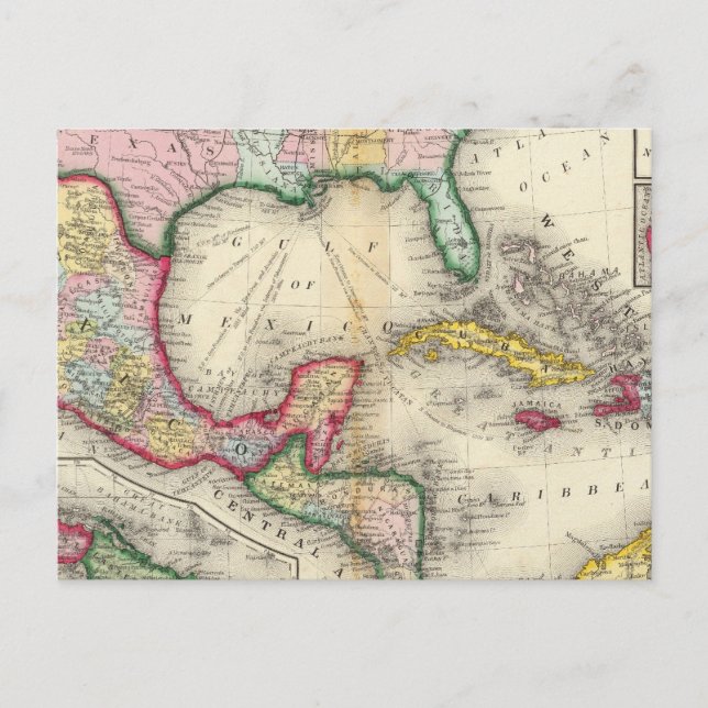 Postal Mapa De México, Centroamérica (Anverso)