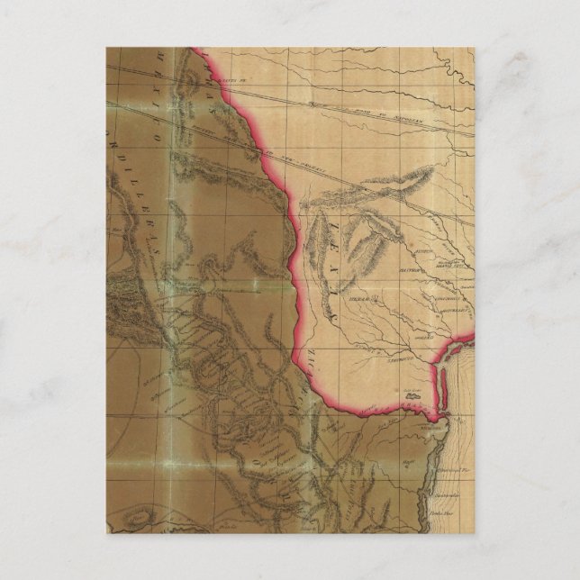 Postal Mapa de México mostrando el lugar de la guerra (Anverso)