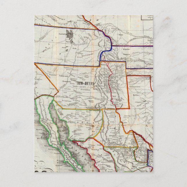 Postal Mapa De México Y California (Anverso)