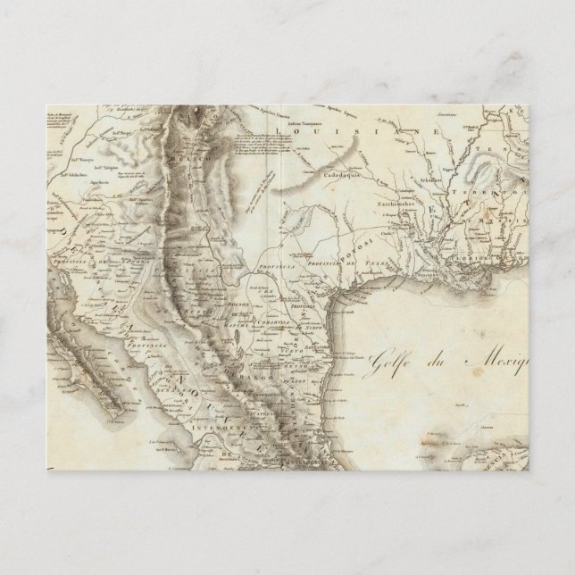 Postal Mapa de México y países vecinos (Anverso)