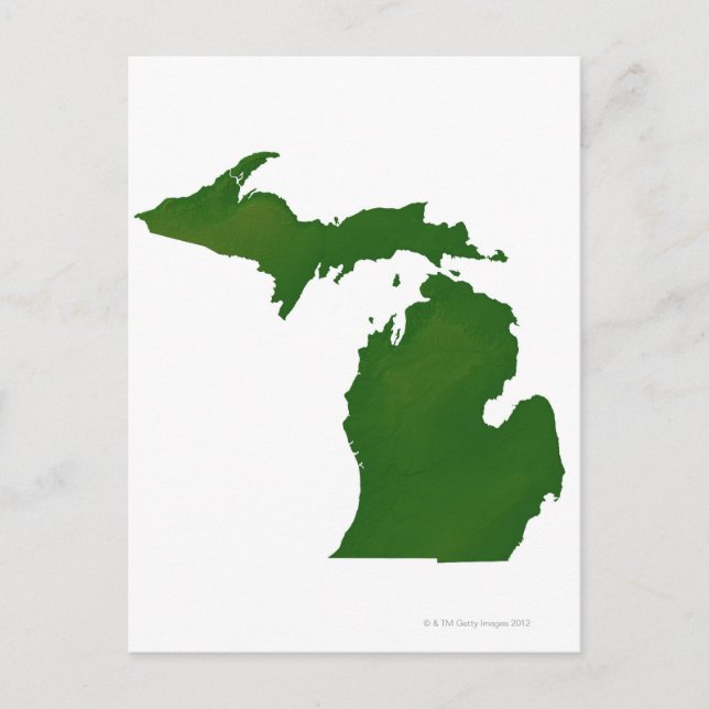 Postal Mapa de Michigan (Anverso)