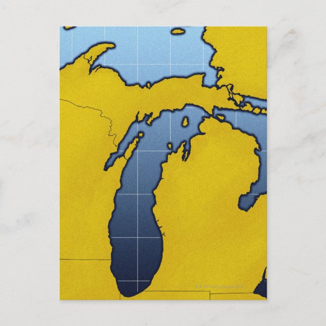 Postal Mapa de Michigan 2 (Anverso)