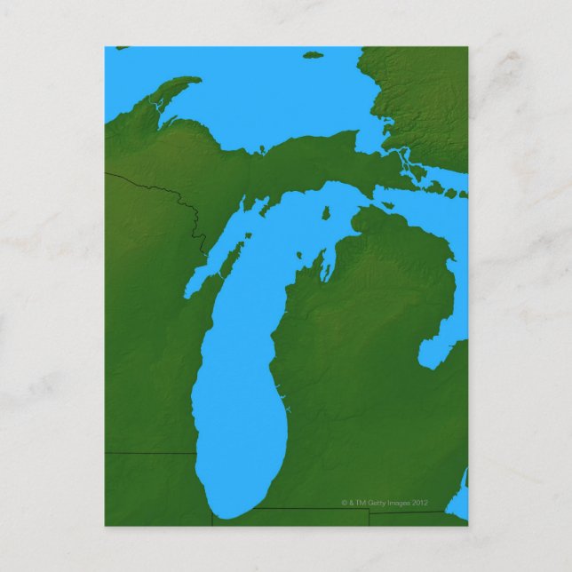 Postal Mapa de Michigan 3 (Anverso)