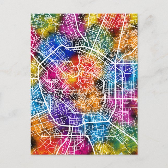 Postal Mapa de Milán Italia (Anverso)