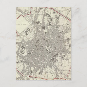 Postal Mapa de Milán Italia (1832)