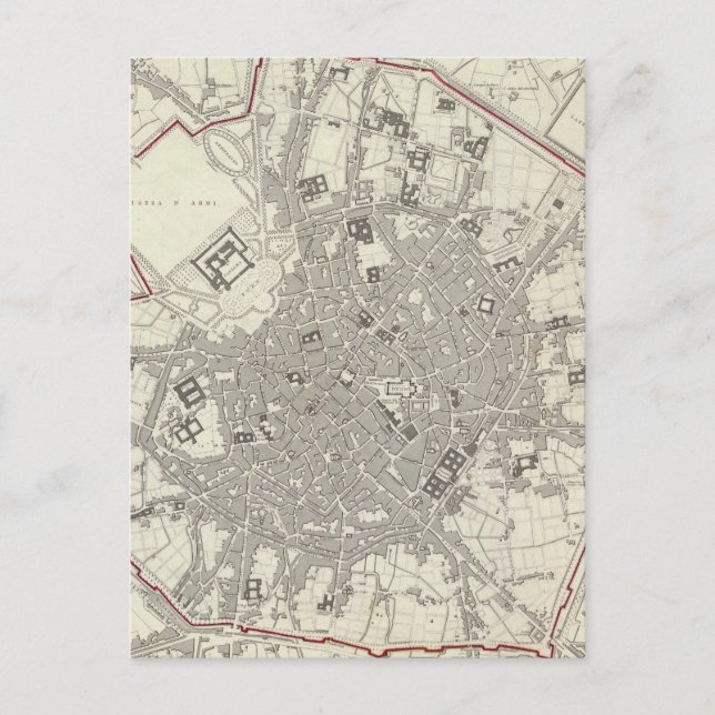 Postal Mapa de Milán Italia (1832) (Anverso)