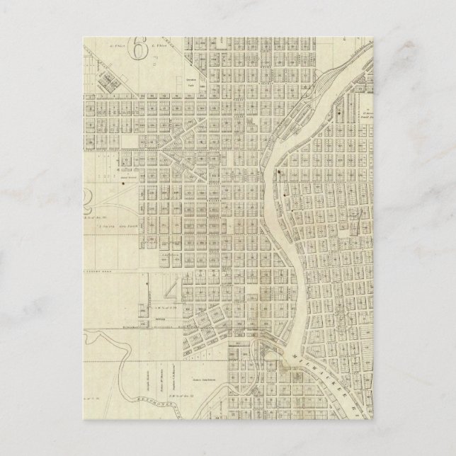 Postal Mapa de Milwaukee (Anverso)