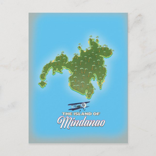 Postal Mapa de Mindanao (Anverso)