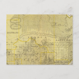 Postal Mapa de Minnesota Septentrional, 1874