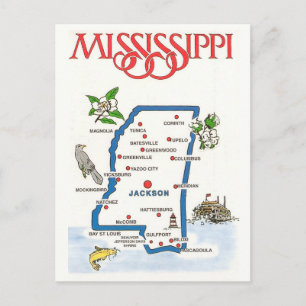 Postal Mapa de Mississippi