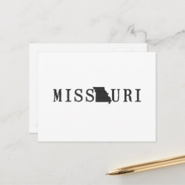 Postal Mapa de Missouri Carta con forma de palabra de est