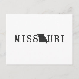 Postal Mapa de Missouri Carta con forma de palabra de est