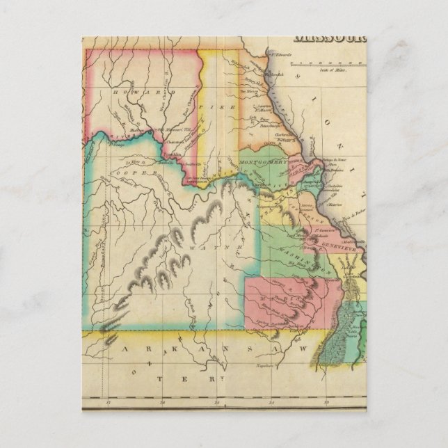 Postal Mapa De Misuri (Anverso)