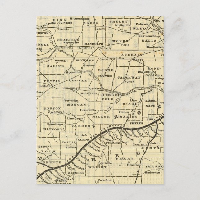 Postal Mapa de Misuri 2 (Anverso)