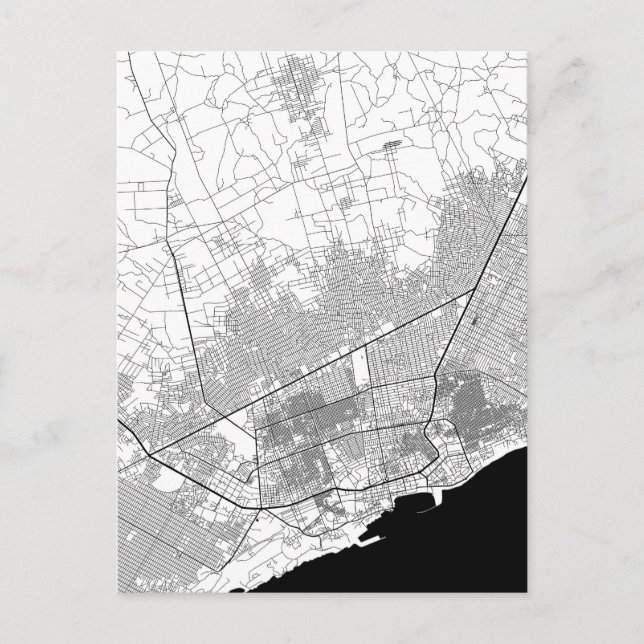 Postal Mapa de Mogadiscio Somalia (Anverso)